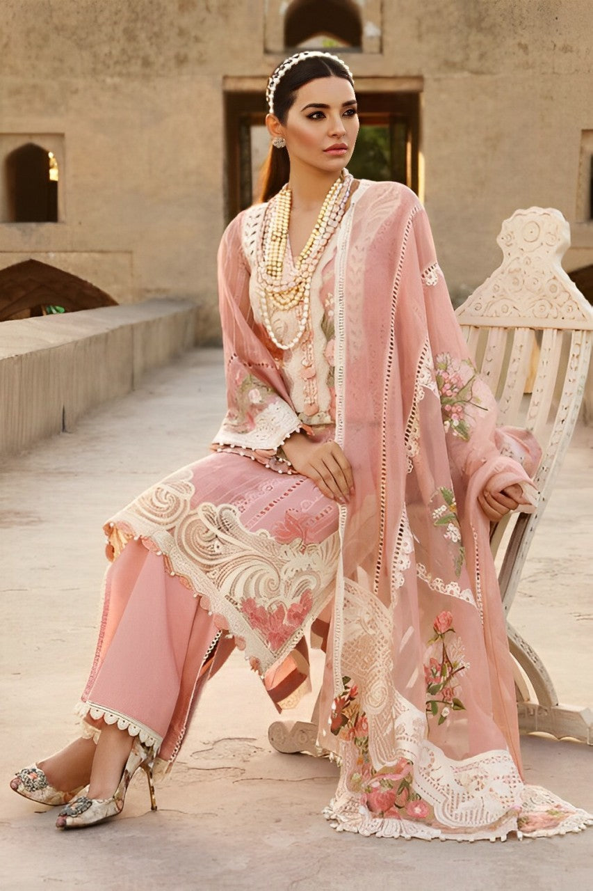 3PC EMBROIDERED LAWN SUIT  - RO-186