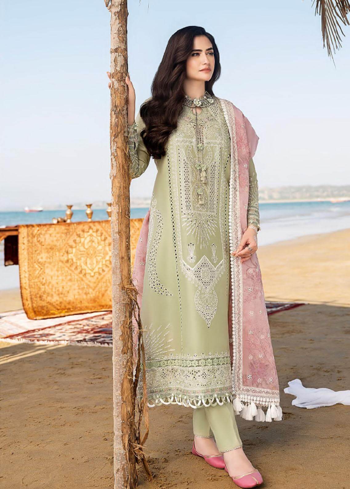 3PC EMBROIDERED LAWN SUIT - RO-141