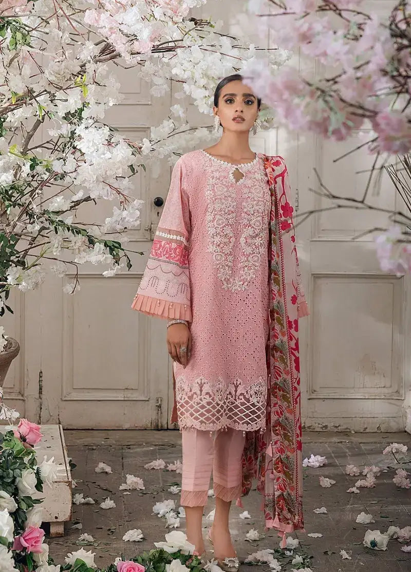 3PC EMBROIDERED LAWN SUIT - RO-166