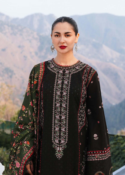 3PC EMBROIDERED DHANAK DRESS RO - 560