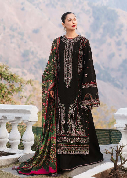 3PC EMBROIDERED DHANAK DRESS RO - 560