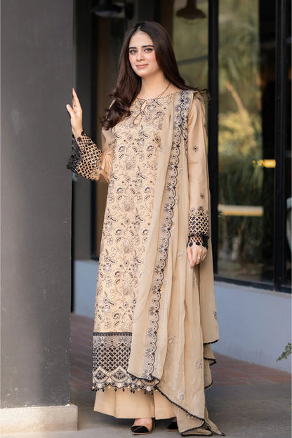 3PC EMBROIDERED KHADDAR DRESS - RO-574