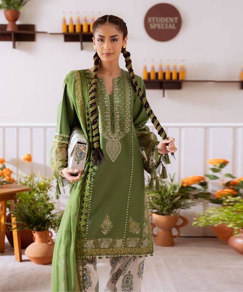 3PC EMBROIDERED LAWN SUIT  - SR-469