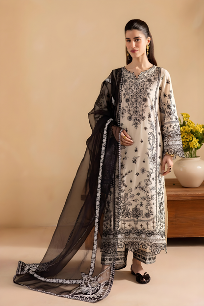 3PC EMBROIDERED LAWN SUIT - SR-666