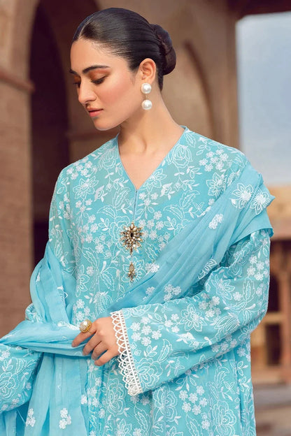 3PC EMBROIDERED LAWN SUIT  - SR-453