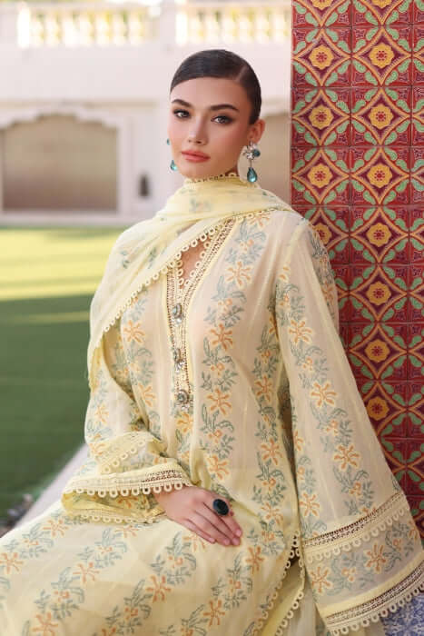 3PC EMBROIDERED LAWN SUIT - SR-458