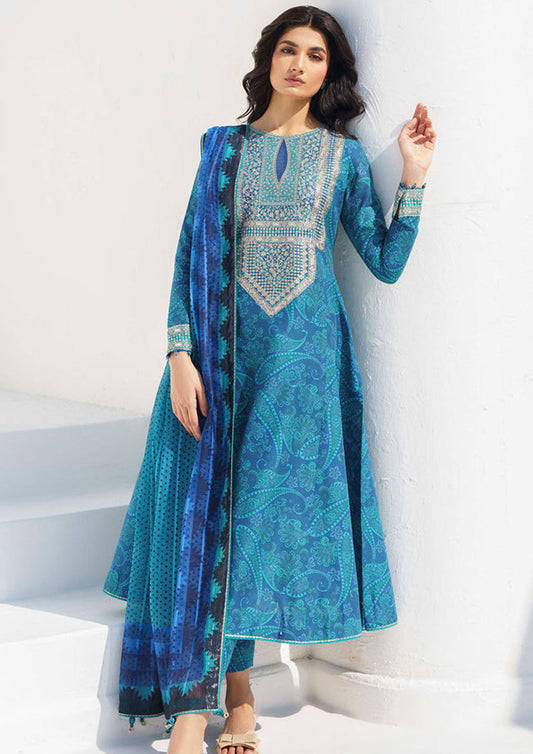 3PC DIGITAL PRINTED LAWN SUIT WITH PATCHES - SR-488