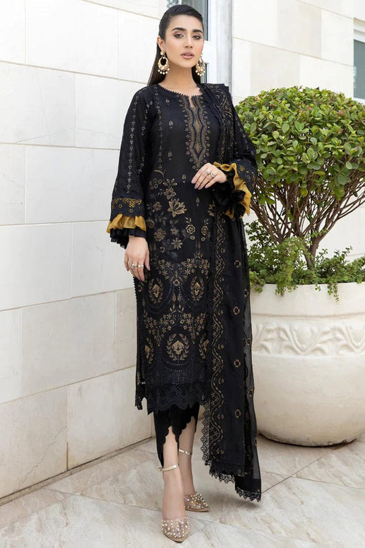 3PC EMBROIDERED LAWN DRESS - SR-84