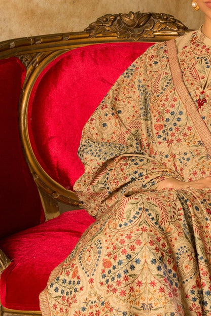 3PC EMBROIDERED DHANAK DRESS RO - 350