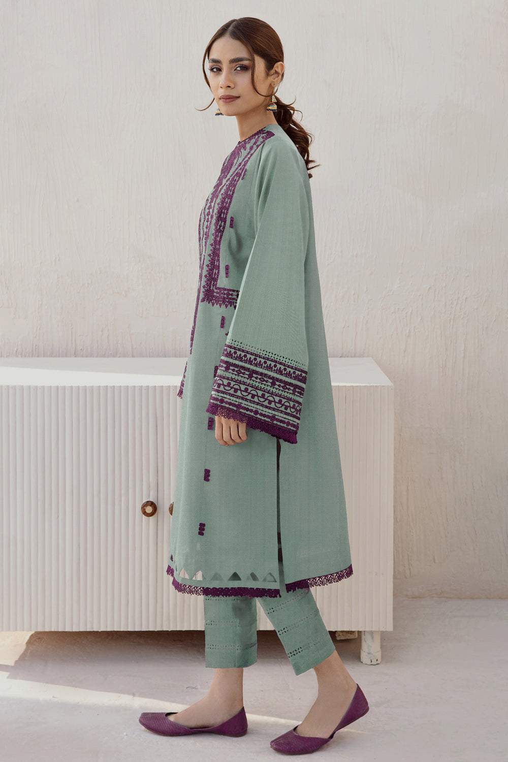 3PC EMBROIDERED DHANAK DRESS JZ-2905