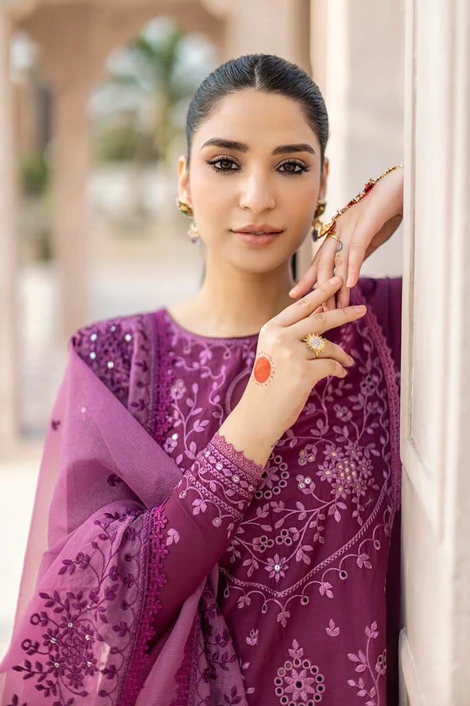 3PC EMBROIDERED LAWN SUIT - SR-53