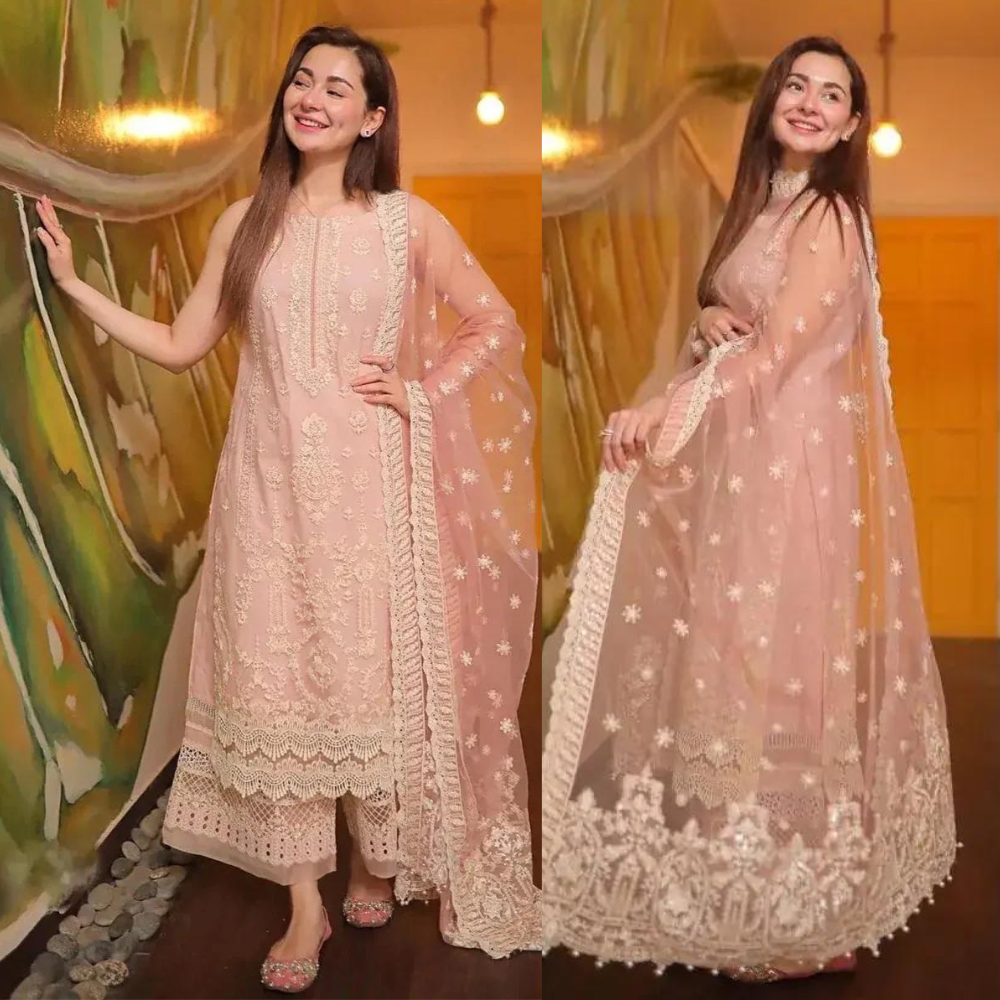 3PC SEQUENCE EMBROIDED LAWN SUIT SR - 496